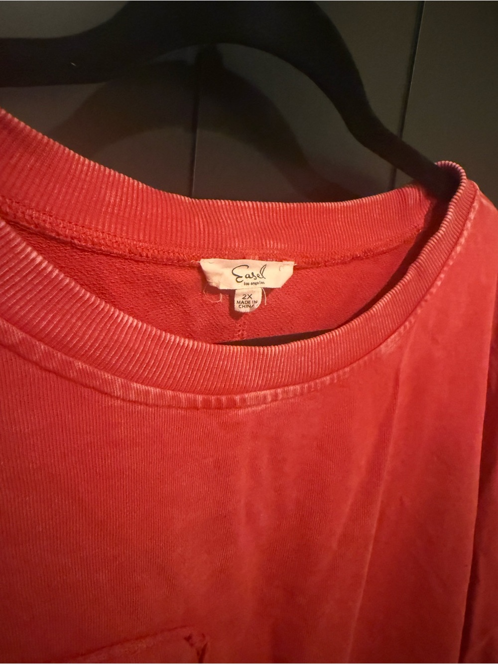 🌺 Easel Red Acid Washed Flower Oversized Sweatshirt 🌺 Boho Chic - Picture 5 of 8